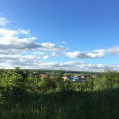 landscape with blue sky