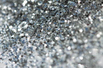 Pile af crystal minerals. Macro close up image of . Top view with shallow depth of field.