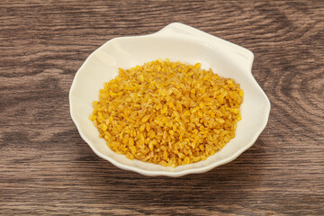 Vegetarian cuisine - dry bulgur for cooking