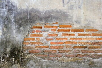 Old Broken Brick Wall Texture Background.