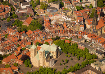 Aerial photo of the old town of Münster Westfalen NRW in Germany