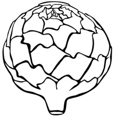 Artischocke als Vektor-Datei in schwarz und weiß. Für Plakate oder Logos. Jederzeit veränderbar und anpassbar.