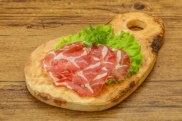 Smoked pork neck slices snack