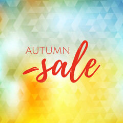 Fall sale abstract bludes triangle background. Autumn sale . Web banner or poster for e-commerce, on-line cosmetics shop, fashion beauty shop, store. Vector illustration. EPS 10
