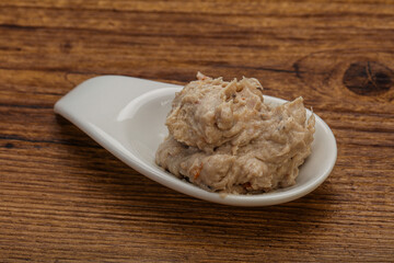 Herring butter spread in the bowl