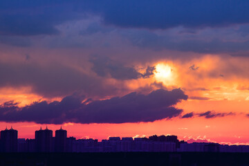 sunset over the city