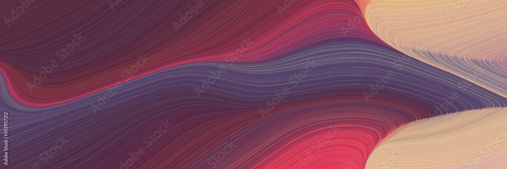 Poster abstract flowing designed horizontal banner with old mauve, dark salmon and dark moderate pink color