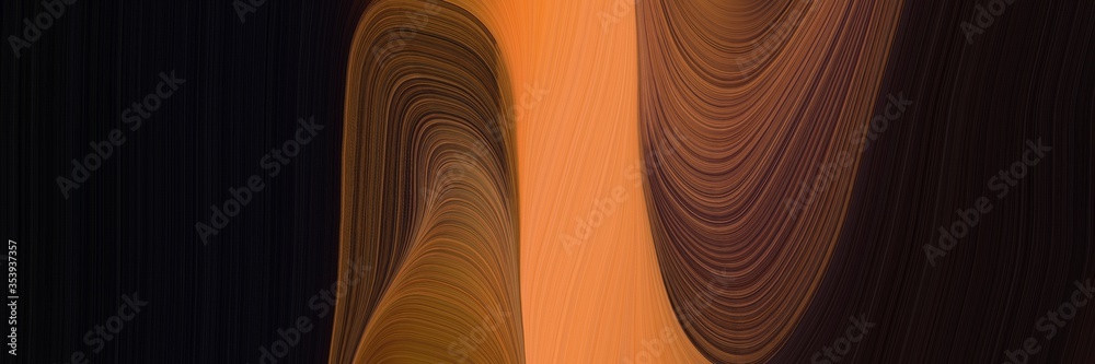 Aufkleber abstract modern horizontal header with bronze, very dark pink and saddle brown colors. fluid curved lines with dynamic flowing waves and curves for poster or canvas