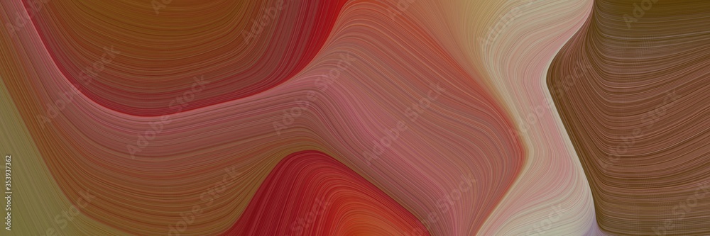 Poster abstract colorful horizontal header with brown, rosy brown and pastel brown colors. fluid curved lines with dynamic flowing waves and curves for poster or canvas