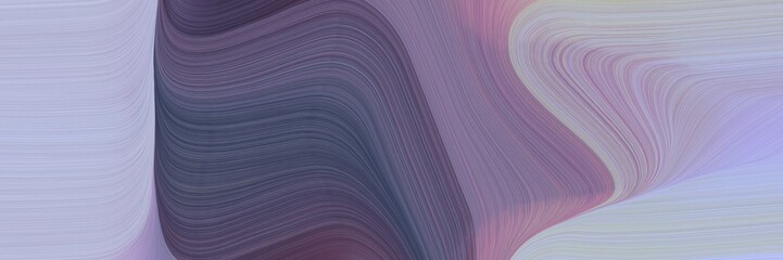 abstract colorful horizontal header with pastel purple, pastel blue and dark slate gray colors. fluid curved lines with dynamic flowing waves and curves for poster or canvas