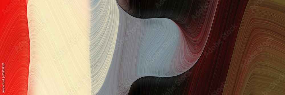Poster abstract colorful horizontal header with burly wood, very dark pink and wheat colors. fluid curved f