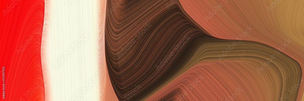 Poster abstract surreal header with sienna, antique white and very dark pink colors. fluid curved lines with dynamic flowing waves and curves for poster or canvas