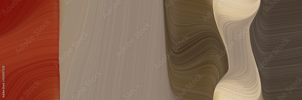 Aufkleber abstract flowing banner design with pastel brown, tan and saddle brown colors. fluid curved lines with dynamic flowing waves and curves for poster or canvas
