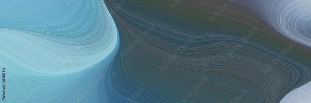 Leinwandbilder abstract colorful header with sky blue, dark slate gray and slate gray colors. fluid curved flowing 