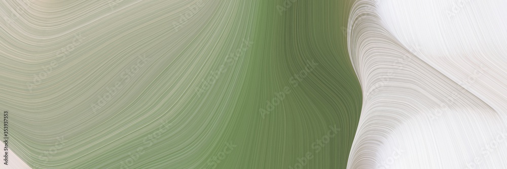 Poster abstract moving designed horizontal banner with dark gray, dark sea green and dim gray colors. fluid curved lines with dynamic flowing waves and curves for poster or canvas