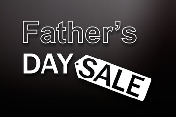 Fathers day SALE text on black background, special offer promotion