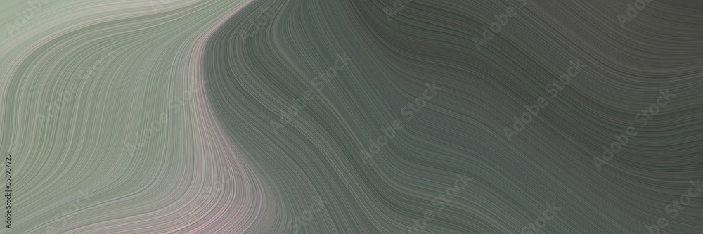 Aufkleber abstract flowing header design with dark slate gray, dark gray and dark sea green colors. fluid curved lines with dynamic flowing waves and curves for poster or canvas