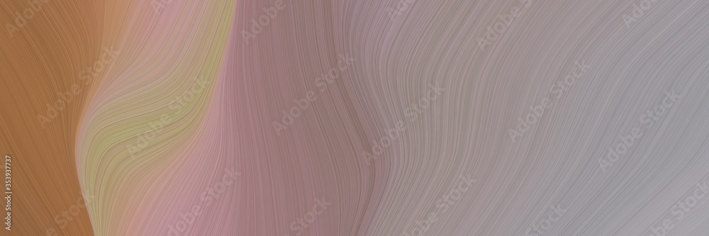 Leinwandbilder abstract dynamic header with rosy brown, pastel brown and old lavender colors. fluid curved lines wi