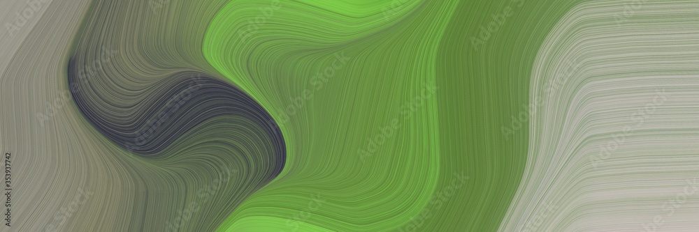 Fototapete abstract moving banner with pastel brown, ash gray and dark slate gray colors. fluid curved lines wi