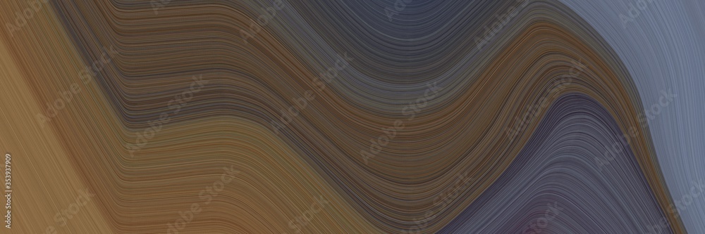Poster abstract dynamic horizontal header with old mauve, slate gray and pastel brown colors. fluid curved lines with dynamic flowing waves and curves for poster or canvas