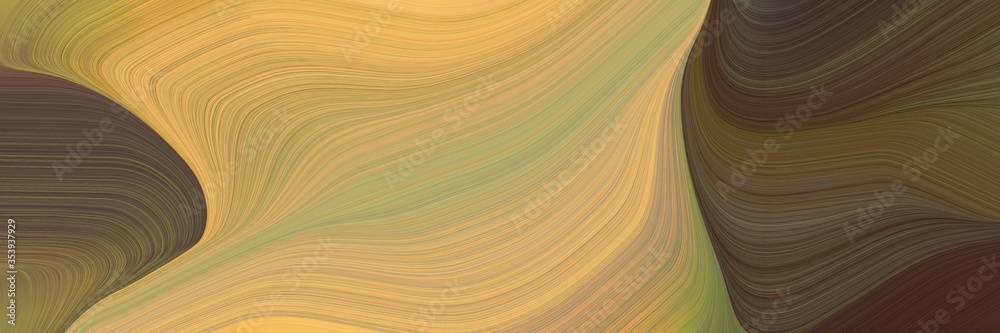 Poster abstract modern designed horizontal banner with dark khaki, old mauve and pastel brown colors. fluid