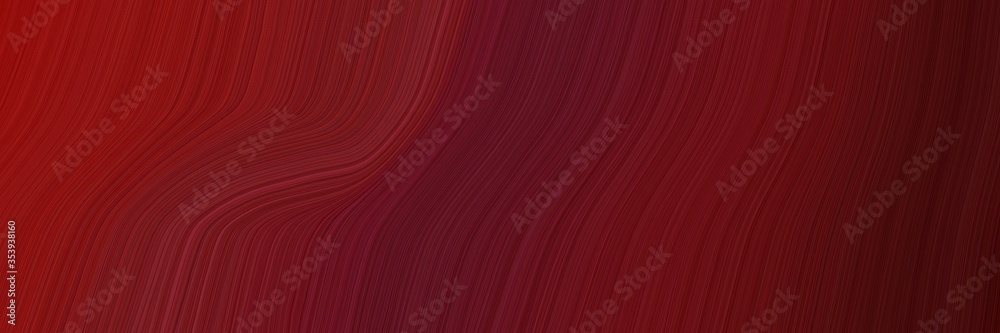 Aufkleber abstract surreal banner design with dark red, firebrick and very dark red colors. fluid curved lines with dynamic flowing waves and curves for poster or canvas