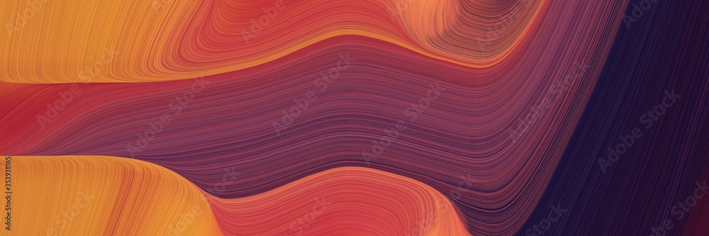 Aufkleber abstract colorful horizontal header with moderate red, very dark blue and dark moderate pink colors. fluid curved lines with dynamic flowing waves and curves for poster or canvas