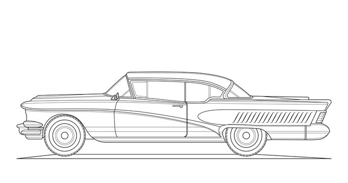 Vintage car drawing | Free SVG