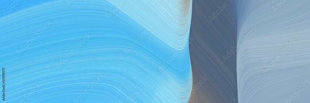 Poster abstract artistic banner design with sky blue, medium turquoise and pastel blue colors. fluid curved lines with dynamic flowing waves and curves for poster or canvas