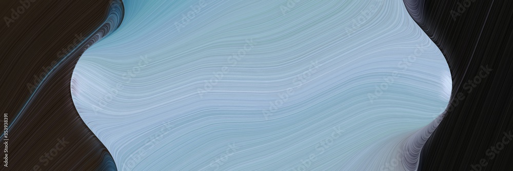 Fototapete abstract moving designed horizontal banner with very dark green, pastel blue and dark slate gray col