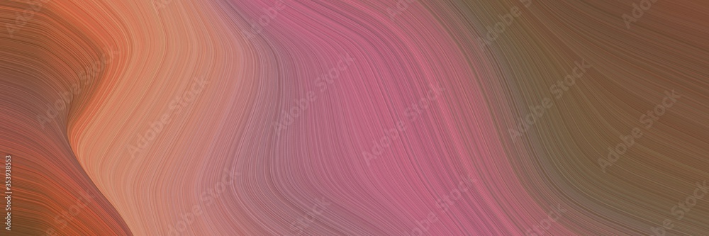 Leinwandbilder abstract colorful banner design with indian red, antique fuchsia and pastel brown colors. fluid curv