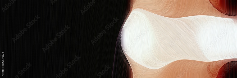 Aufkleber abstract flowing header with pastel gray, black and sienna colors. fluid curved flowing waves and cu