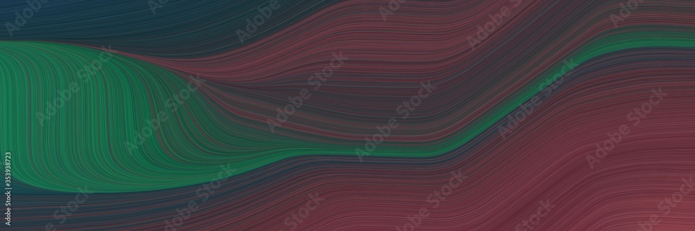 Leinwandbilder abstract colorful header with old mauve, very dark violet and dark slate gray colors. fluid curved flowing waves and curves for poster or canvas
