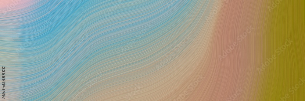 Poster abstract moving banner with rosy brown, dark gray and olive colors. fluid curved flowing waves and c