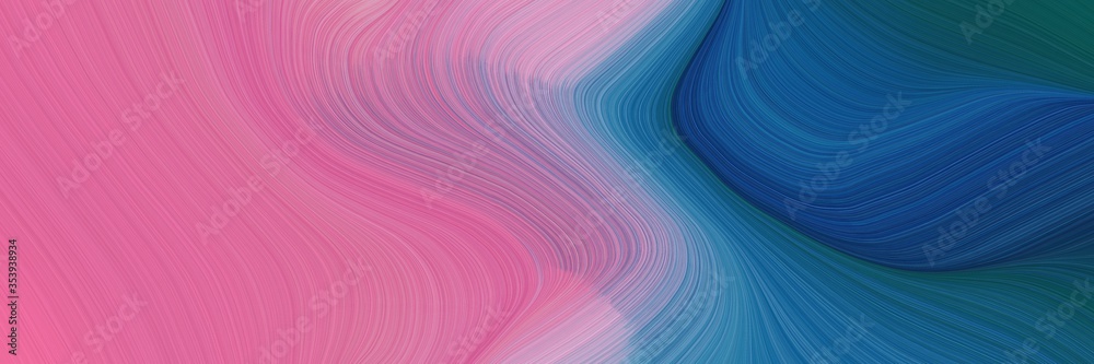Leinwandbilder abstract colorful header design with teal blue, pale violet red and pastel violet colors. fluid curved lines with dynamic flowing waves and curves for poster or canvas