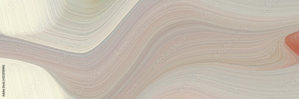 Fototapete abstract dynamic horizontal header with ash gray, beige and indian red colors. fluid curved flowing 