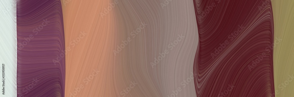 Fototapete abstract colorful header design with pastel brown, dark salmon and light gray colors. fluid curved l