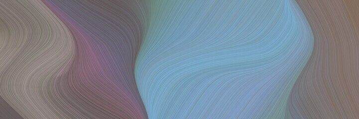 abstract surreal designed horizontal header with gray gray, cadet blue and dark gray colors. fluid curved lines with dynamic flowing waves and curves for poster or canvas