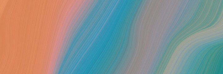 abstract surreal banner design with light slate gray, dark salmon and steel blue colors. fluid curved flowing waves and curves for poster or canvas
