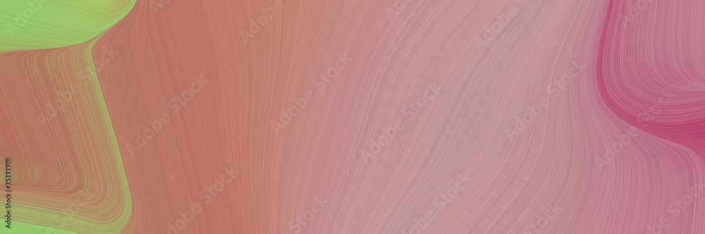 Fototapete abstract surreal header with rosy brown, dark khaki and mulberry  colors. fluid curved lines with dynamic flowing waves and curves for poster or canvas