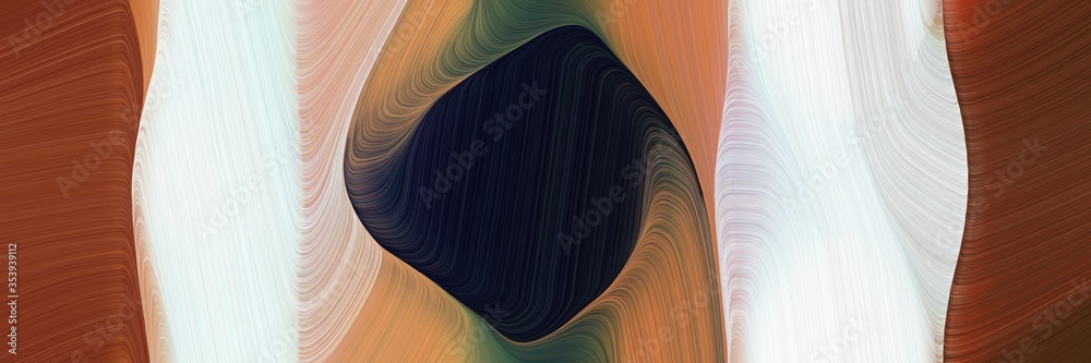 Poster abstract moving header design with light gray, saddle brown and pastel brown colors. fluid curved fl