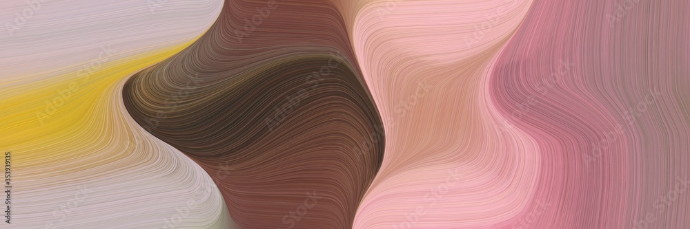 Poster abstract decorative banner with rosy brown, old mauve and brown colors. fluid curved flowing waves a
