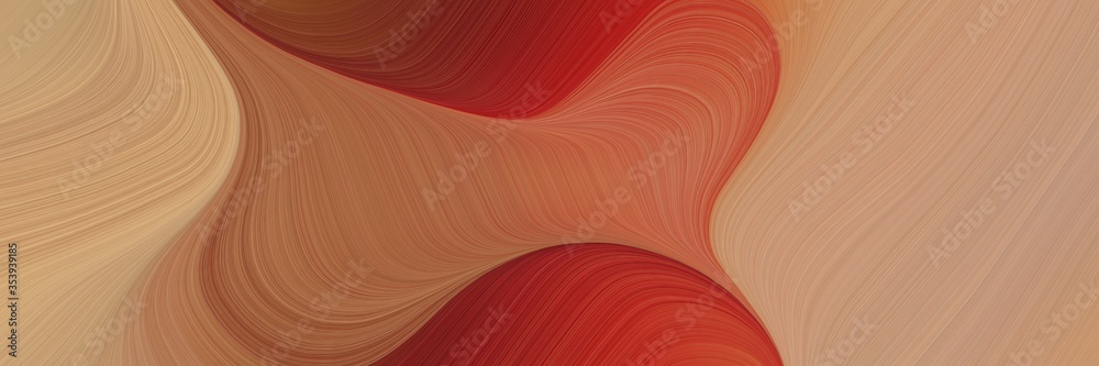 Fototapete abstract colorful banner design with peru, rosy brown and firebrick colors. fluid curved lines with 