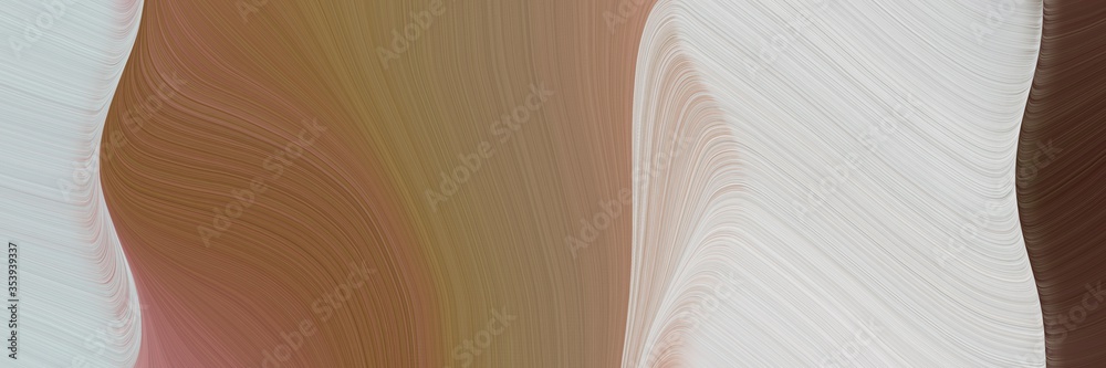 Leinwandbilder abstract artistic horizontal header with pastel brown, light gray and old mauve colors. fluid curved lines with dynamic flowing waves and curves for poster or canvas