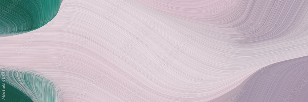 Aufkleber abstract modern horizontal banner with pastel gray, thistle and sea green colors. fluid curved lines