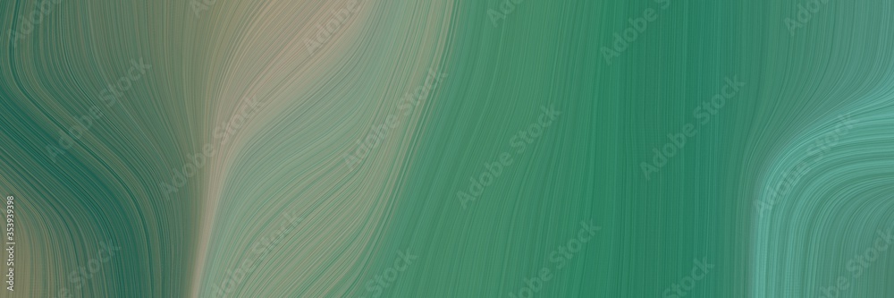 Fototapete abstract dynamic header design with sea green, gray gray and dark slate gray colors. fluid curved fl