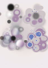 scientific abstract image of fission of a molecule and atom