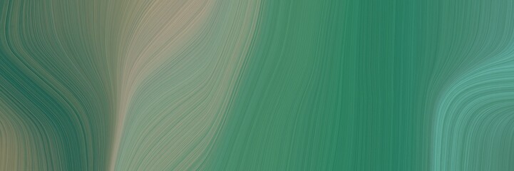 abstract dynamic header design with sea green, gray gray and dark slate gray colors. fluid curved flowing waves and curves for poster or canvas