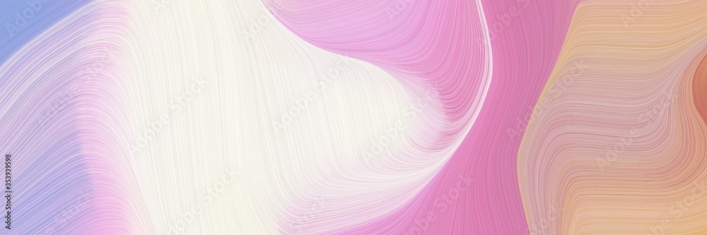 Aufkleber abstract decorative banner with pastel pink, linen and tan colors. fluid curved lines with dynamic f