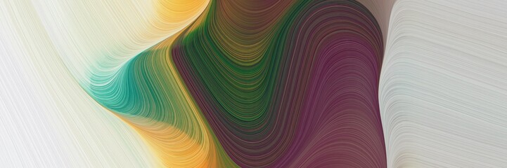 abstract moving designed horizontal banner with pastel gray, light gray and dark slate gray colors. fluid curved lines with dynamic flowing waves and curves for poster or canvas